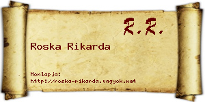 Roska Rikarda névjegykártya
